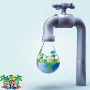 cartoon droplet with a world in it