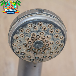 hard water stained shower sprayer