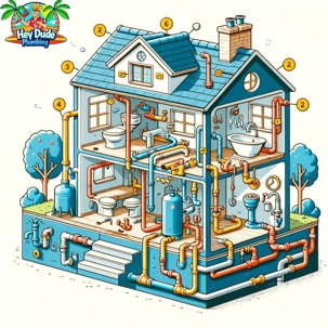 digital house with plumbing exposed